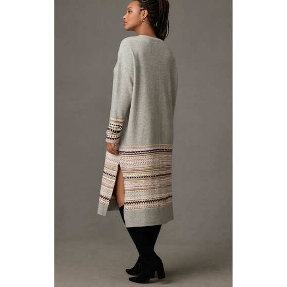 Anthropologie Daily Practice Dress Sweater Women Gray Turtle Neck Boho Sz S NWT - Picture 3 of 13